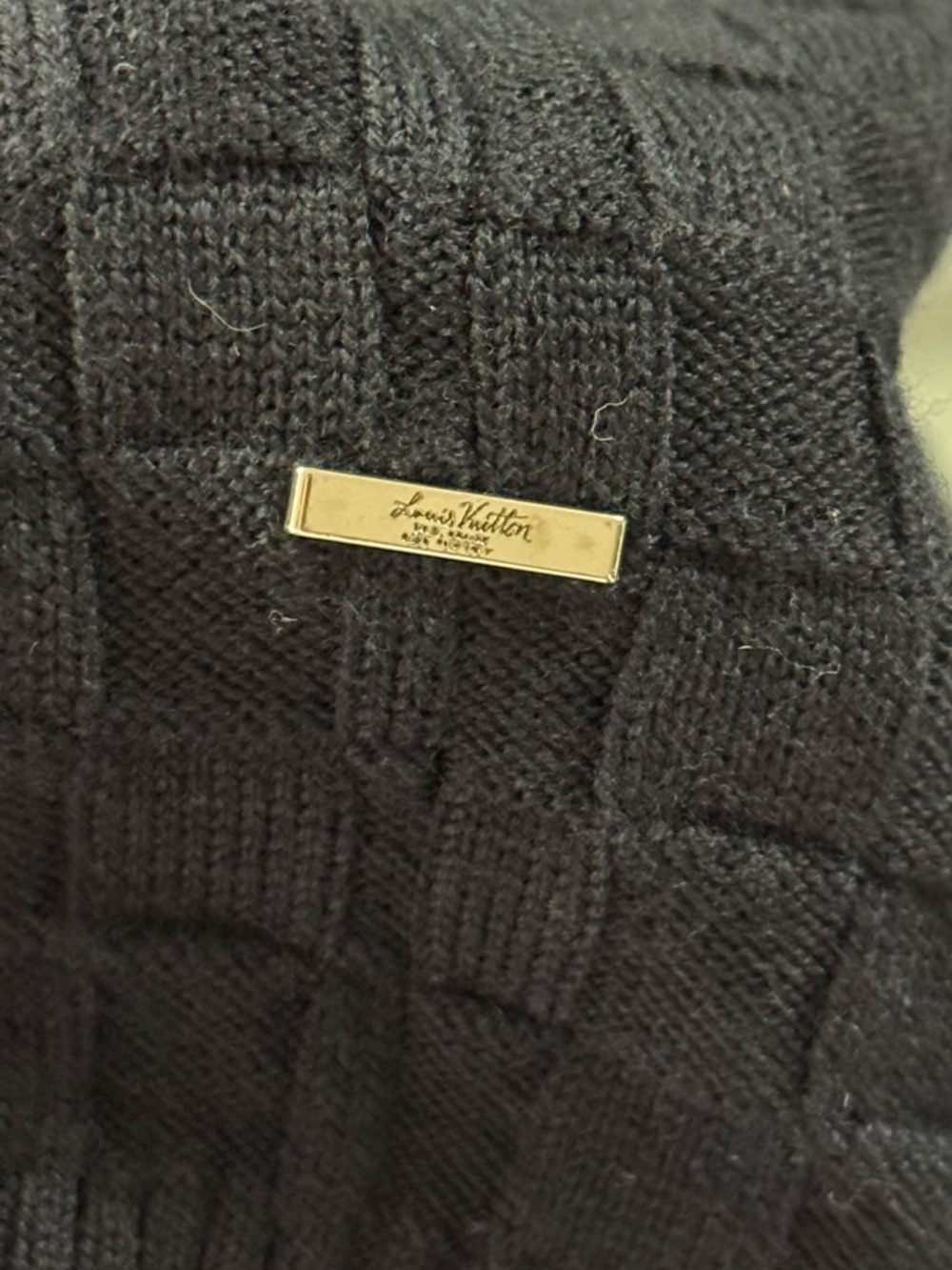 Louis Vuitton Dark Blue Checkered Zip-Up Sweater - Picture 11 of 16